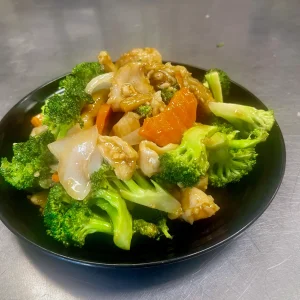Broccoli, carrots, onion
