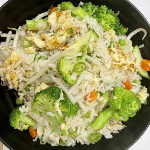 Egg, bean sprouts, peas & carrot, snow peas & scallions